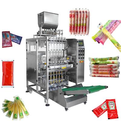 China Multi Line Automatic Ice Lolly Catsup Liquid Sachet Packing Machine Multilanes Ketchup Sauce Packaging Machine for sale