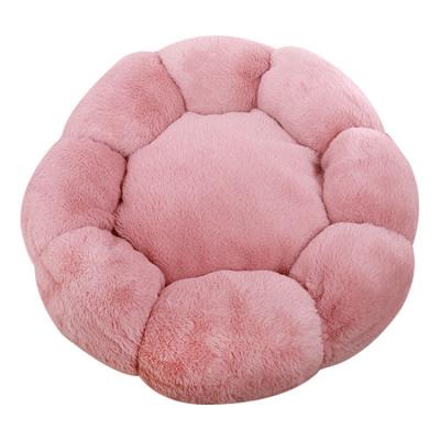 China Wholesale 2021 New Round Spot Plush Pet Bed Sun Flower Cat Nest Plush Cat Bed Viable Warm Cat Mat for sale