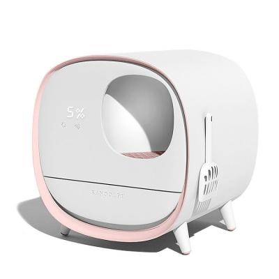 China Fully Enclosed Viable Cat Toilet Extra Large Drawer Deodorization Smart Cat Trash Can and Splash Proof Pedal Channel for sale