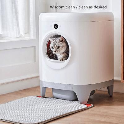 China Sustainable Manufacturer Intelligent Automatic Self Cleaning Cat Litter Box Fully Enclosed Peeling Machine Antisplash Pet Toilet Box for sale