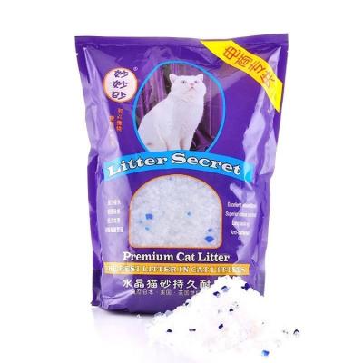 China Stocked Custom Viable Crystal Silica Gel Cat Litter Color Crystal Clean Cat Litter White Blue Sand Highly Absorbent Silica Gel Sand for sale