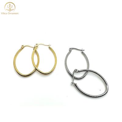 China Wholesale 2022 Newest Fashionable Classic Gold Plated Stainless Steel Olive Design Earring for sale