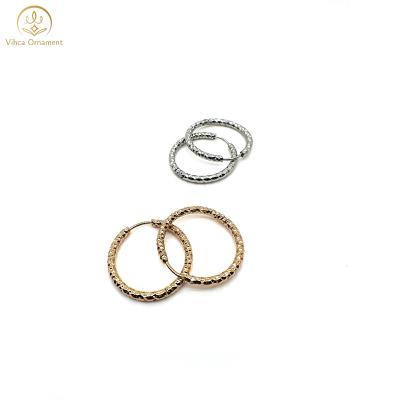 China FASHIONABLE Christmas European and American circle gold stainless steel female earrings for sale