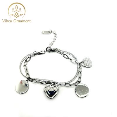 China China FASHIONABLE hot sale stylish and stylish stainless steel tag heart shaped bracelet for sale