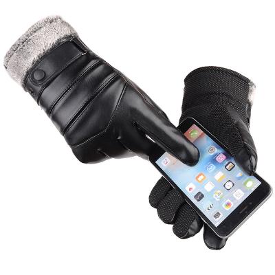 China Waterproof Outdoor Riding Cycling Winter Thermal Gloves Waterproof PU Touch Screen Gloves For Men for sale