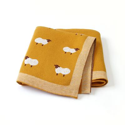 China Anti Dust Mite Infant Baby Boy Girl Sheep Printing Knit Blanket New Autumn Winter Newborn Baby Quilt Boys Girls Hold Blanket 100*80cm for sale