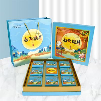 China 2021 Materials 2021 Moon Cake Custom Square High Quality Square Candy Cookies Gift Box Creative Recycled Materials Box for sale