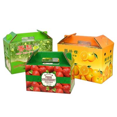 China 2021 custom logo fruit box package handmade box for flower and fruit color corrugated box for sale