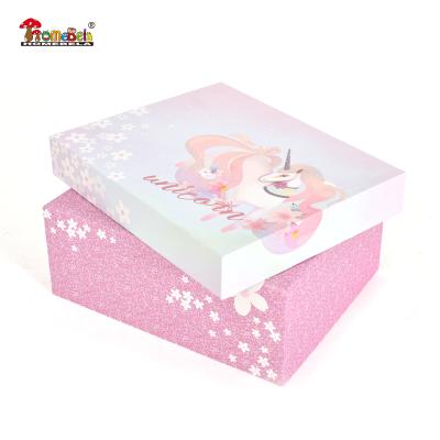 China 2019 Hot Selling Recycled Materials Gift Stationery Set Unicorn Gift Box Packing Box For Opening Season for sale