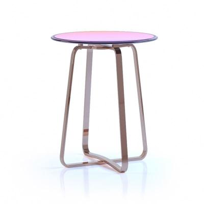 China Modern Desgin Stainless Steel Removable Top Luxury Brushed Cocktail Table for sale