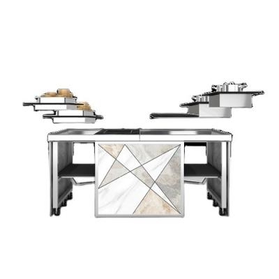 China Modern Desgin Hotel And Restaurant Supplies Buffet Equipment Folding Movable Cooking Station for sale