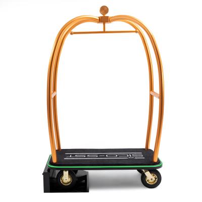 China Modern High Quality Hotel Lobby Sliver Luggage Trolley Cart Town Crier Antiseptic Trolley for sale