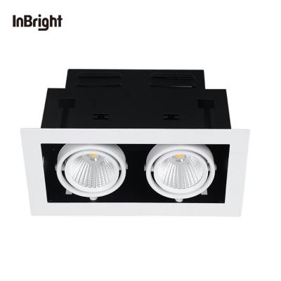 China Industrial hotel project light led grill downlight cob dimmable high quality multiple adjustable square led downlight for shopping mall for sale