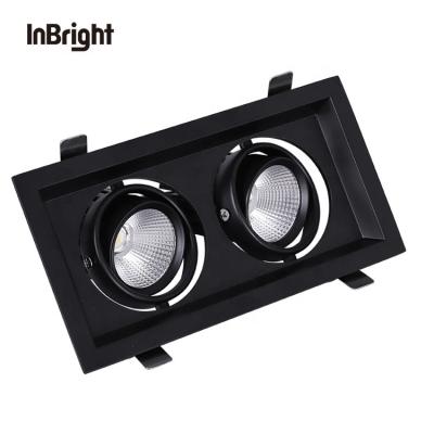 China Modern Multiple LED Light LED Black White Aluminum Adjustable Square Recessed Ceiling Spotlight Multiple Spot Light for sale