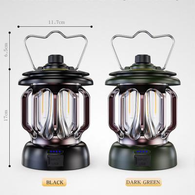 China Camping Lantern Retro Portable Camping Lantern Rechargeable Light Hanging Lamp Outdoor Light Household 3 Modes Dimmable Flashlight With USB for sale