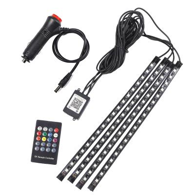 China Special+Easy Car Installation LED Lights Strip 4pcs 5050 RGB 48SMD Flexible Strip Light Led Music Control Strip Light 12v ACE NS Sound Atmosphere for sale