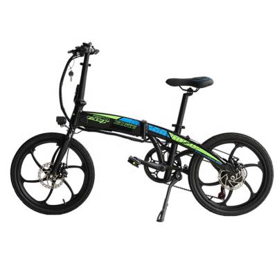 China Aluminum alloy 250 watt green folding electric bicycle 20 inch wholesale units MOQ 20 for sale