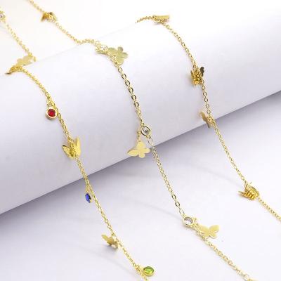 China Hot Selling Butterfly Brass Necklace Chain Minimalist Brass Chain For Jewelry Making DIY Materials for sale