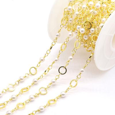 China Fashion Brass 18K Gold Plated Brass Bead Chain Roll For Bracelet Necklace Jewelry DIY Accessories for sale