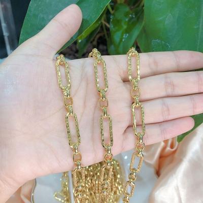 China Fashion Necklace Brass Chain Cuba Link Chain Gold Plated Jewelry for sale