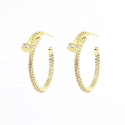 China Fashion Women Jewelry 18K Big Diamond Earrings CLASSIC Gold Plated Earring for sale