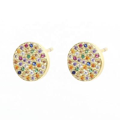 China CLASSIC Fashion Stud Earrings Color CZ Stud Earring Set 18k Gold Women for sale