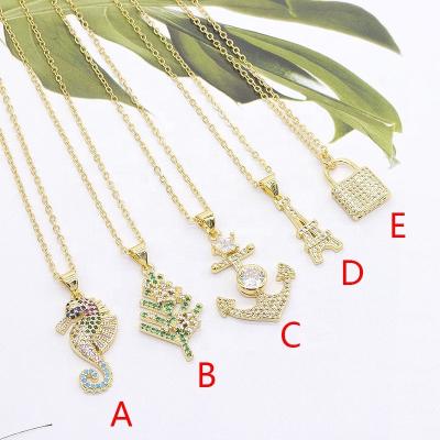 China FASHIONABLE Women Hot Selling Design Animal Pending Lock 18k Plated Jewelry Necklace Fashionable Pendent Necklace for sale