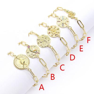 China 2020 FASHIONABLE Hot Sale Coin Designs Snake Bracelet 18K Gold Plated Jewelry Supplier for sale