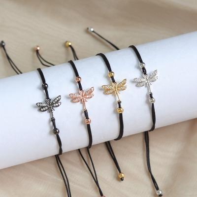 China Fashion TRENDY Women Coloful Bracelet with Cubic Zirconia Dragonfly Charm Bracelet for sale