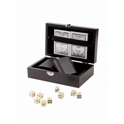 China Professional Gaming Casino Dice And Poker With Wooden Case for sale