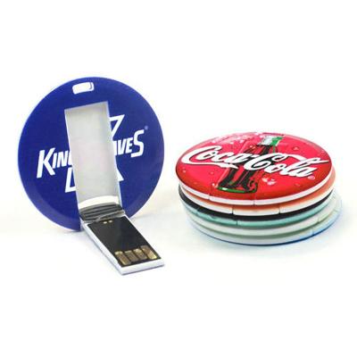 China Logo Printing Round Card USB Reader 4GB 8GB 16GB USB 2.0 Portable Thin Card Reader Customized Flash Pen Drive Promotion Gift for sale