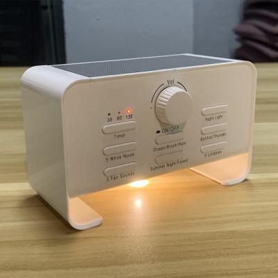 China Sleep Aid White Noise Sound Machine Wireless Speaker with Soothing Noises Night Light Timer Function for sale