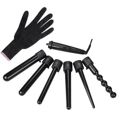 China Easy to Use Wholesale 5 in 1 Hair Curler Magic Wand Hair Curling Iron Adjustable Ceramic Curling Rollers Hair Salon Electric Styling for sale