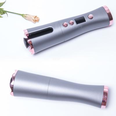 China OEM Hair Curling Iron LCD Display Easy-to-use Cordless Automatic Rotating Rechargeable Cordless Hair Curler for sale