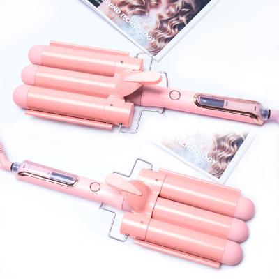 China Adjustable Heat Settings TikTok 3 Barrel Curling Iron Hair Wand 32MM 3 Barrel Curling Iron Hair Hesitate for sale