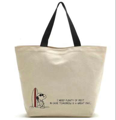 China Wholesale High Quality Recyclable Gots Canvas Travel Certified Shoulder Tote Bag With Zipper For Women for sale