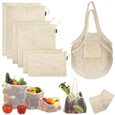 China Reusable Reusable Cotton Mesh Grocery Bags - 100% Net Cotton Twine Shopping Bag Eco Market Bag Vegetable for sale