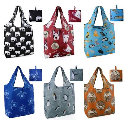 China Reuse Customized Reusable Reusable Polyester Rpet Large Grocery Supermarket Eco-Friendly Foldable Shopping Bag With Pocket for sale