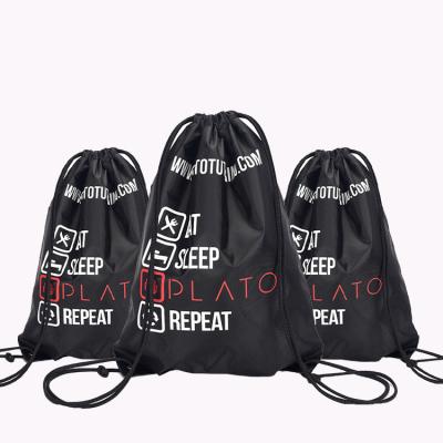 China Waterproof Anti-theft 210D Polyester Storage Dust Drawstring Bag Backpack For Sports Travel for sale