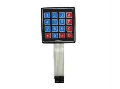 China Flat Overlay Membrane Switch Square Foil Keypad RAL / Pantone Color for sale