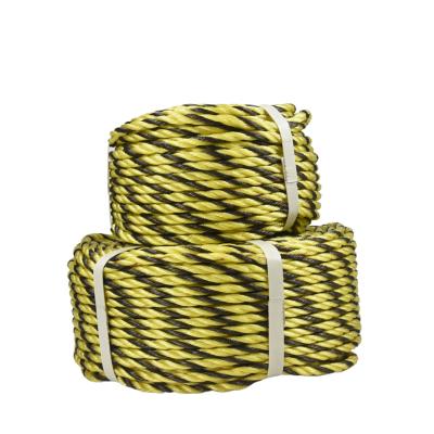 China Navy 3 Strands PP Twisted Rope 10mm Plastic Material Packing Rope for sale