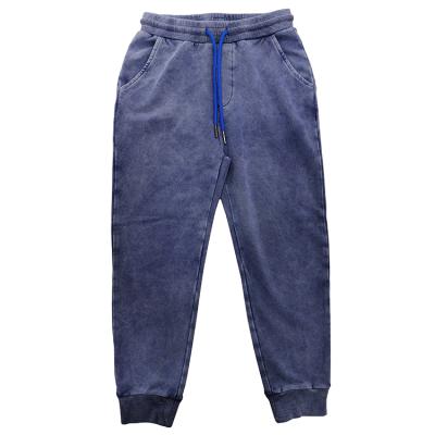 China Anti-pilling Hot Selling 2021 Vintage Blue Custom Made Casual Cotton Sweatpants Kids Boys Empty Pants for sale