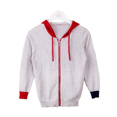 China Autumn Wholesale Cotton Cashmere Mixed Breathable Custom Knit Zipper Cardigan Kids Sweaters Hoodie for sale