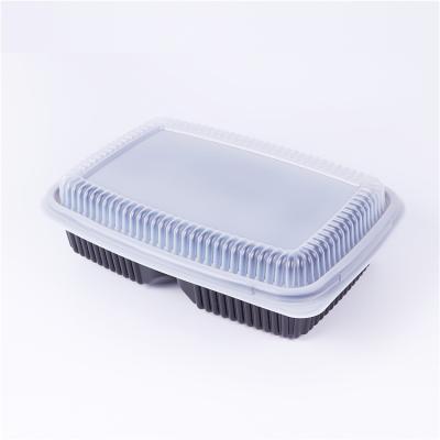 China SM3-1113 2 Compartments Disposable Microwave pp Meal Prep Container Food Bento Lunch Box Plastic Takeout Logo for sale