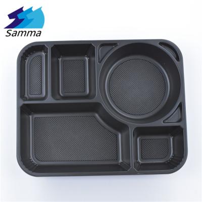 China SM3-1111 5 Compartments Disposable Plastic Bento Storage Lunch Disposable Food Container Box for sale