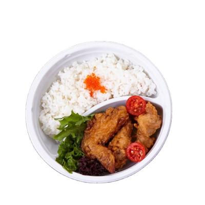 China Hot Selling Disposable Disposable SM3-2118 2 Compartment Take Out Microwave Bento Lunch Fast Food Container for sale