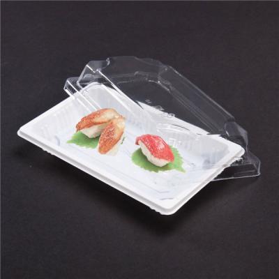 China SM1-1105White Food Vendor Takeaway Sealed Plastic Sushi Box To Go Container With Lid for sale