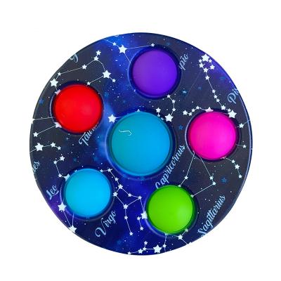 China Worry Relief Stress Reliever Push Bubble Swirl Toy Stress Relief Squeeze Children Sensory Toys Colorful Shaker Person Planets Game Toys for sale