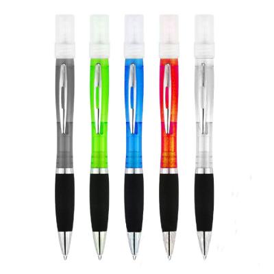 China Sanitizer Spray Pen with Write Logo Custom Sanitizer Spray Ballpoint Pen Mini Portable Plastic Travel Perfume Bottle for sale