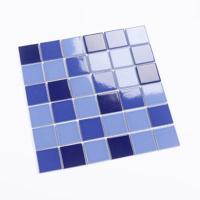 China MosaicTiles Modern Class Exterior Blue Mosaic Tile For Swimming Pool for sale